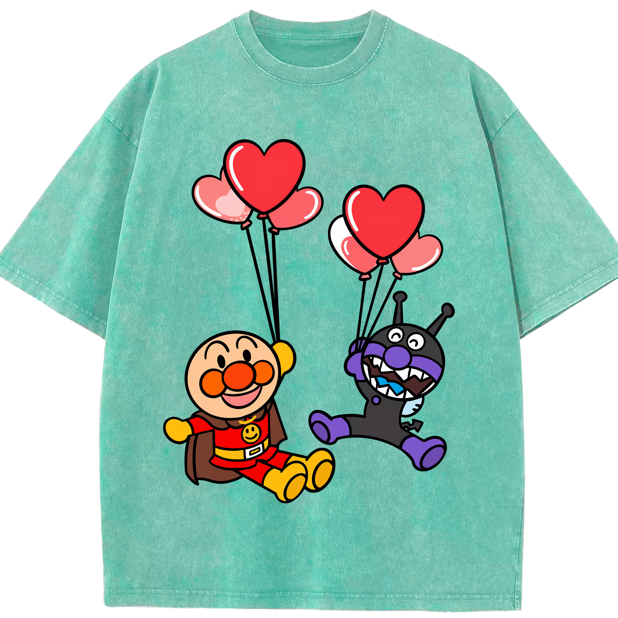 （画像用） アンパンマン Anpanman 綿100% ヴィンテージ風 半袖Tシャツ（フロントプリント）